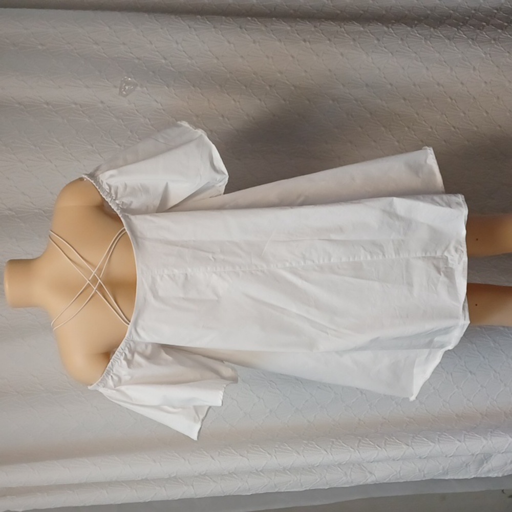 a.peach Women Dress Mini Size M White Off-Shoulder Dress - Picture 14 of 14